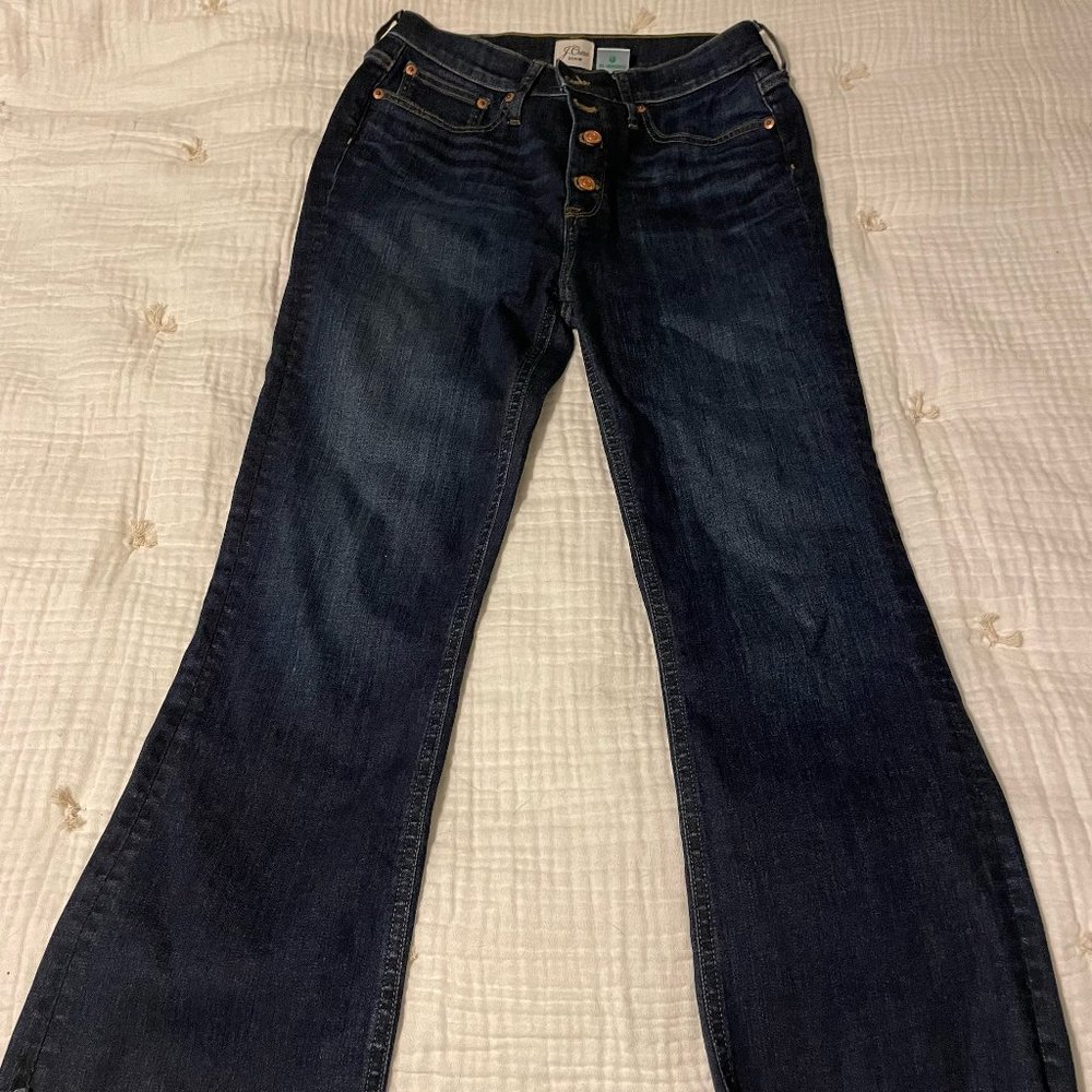 J Crew 9" Billie crop button fly jeans